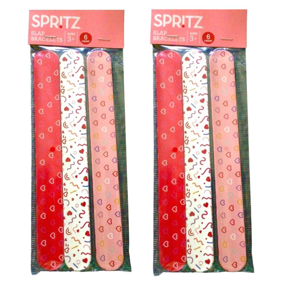 NEW Lot (12) SLAP BRACELETS Birthday Party Favors Hearts Friends Love by Spritz